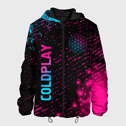 Мужская куртка Coldplay - neon gradient: надпись, символ