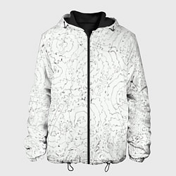 Куртка с капюшоном мужская Хаотичная черно-белая рябь - узор Хуф и Ся, цвет: 3D-черный