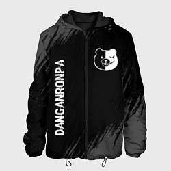 Куртка с капюшоном мужская Danganronpa glitch на темном фоне: надпись, символ, цвет: 3D-черный