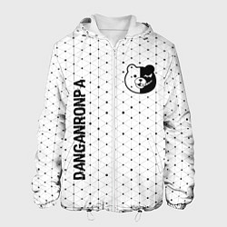 Куртка с капюшоном мужская Danganronpa glitch на светлом фоне: надпись, симво, цвет: 3D-белый