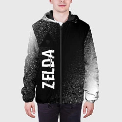 Куртка с капюшоном мужская Zelda glitch на темном фоне: по-вертикали, цвет: 3D-черный — фото 2