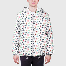 Куртка с капюшоном мужская Весенний запах, цвет: 3D-белый — фото 2