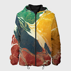 Куртка с капюшоном мужская Мраморная радуга, цвет: 3D-черный