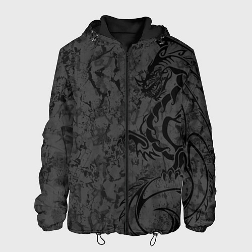 Мужская куртка Black dragon - grunge / 3D-Черный – фото 1
