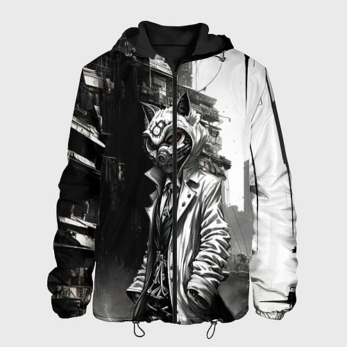 Мужская куртка Кибернетический кицунэ / 3D-Черный – фото 1