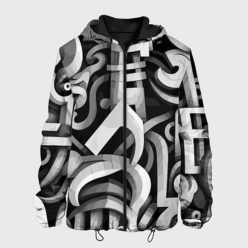 Мужская куртка Монохромный паттерн / 3D-Черный – фото 1