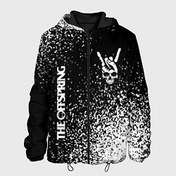 Куртка с капюшоном мужская The Offspring и рок символ на темном фоне, цвет: 3D-черный