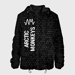 Куртка с капюшоном мужская Arctic Monkeys glitch на темном фоне: по-вертикали, цвет: 3D-черный