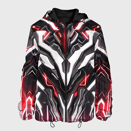 Мужская куртка Неоновая кибер броня красная / 3D-Черный – фото 1
