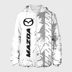 Мужская куртка Mazda speed на светлом фоне со следами шин: по-вер