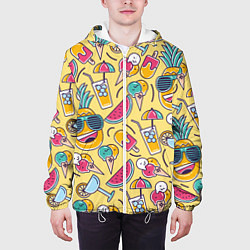 Куртка с капюшоном мужская Летний позитив, цвет: 3D-белый — фото 2