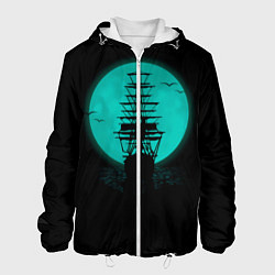 Куртка с капюшоном мужская Мрачный корабль, цвет: 3D-белый