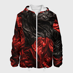 Куртка с капюшоном мужская Black red texture, цвет: 3D-белый