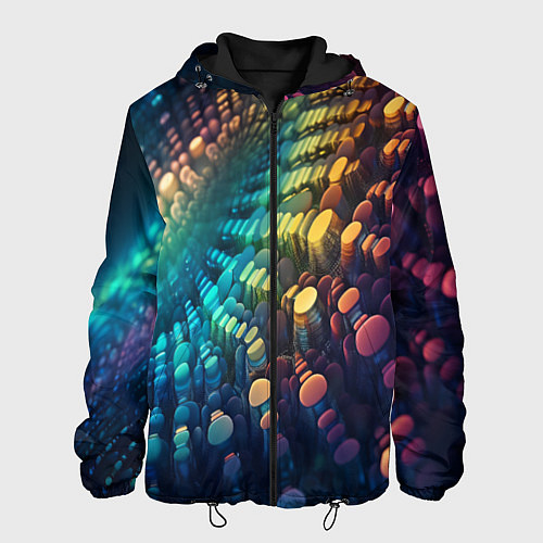 Мужская куртка Радужные блики нейроарт / 3D-Черный – фото 1
