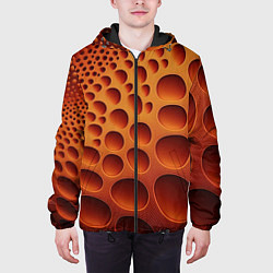 Куртка с капюшоном мужская Объемные впадины, цвет: 3D-черный — фото 2