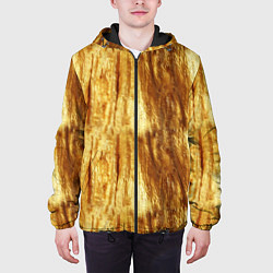 Куртка с капюшоном мужская Золотые переливы, цвет: 3D-черный — фото 2