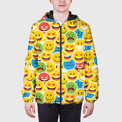 Куртка с капюшоном мужская Интернет эмоции, цвет: 3D-черный — фото 2