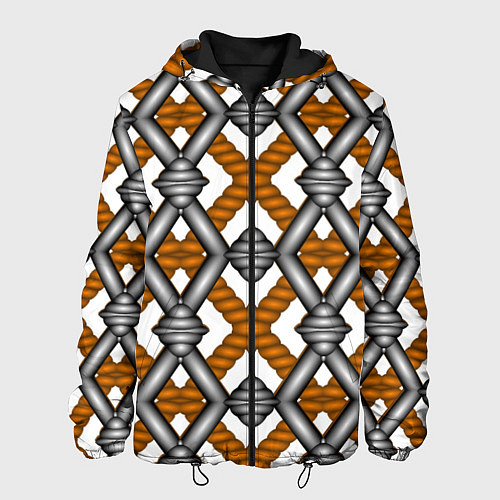 Мужская куртка Абстрактные решетки / 3D-Черный – фото 1