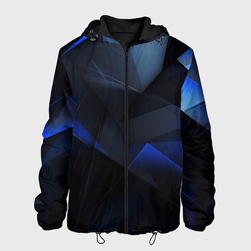 Мужская куртка Черная и голубая текстура / 3D-Черный – фото 1