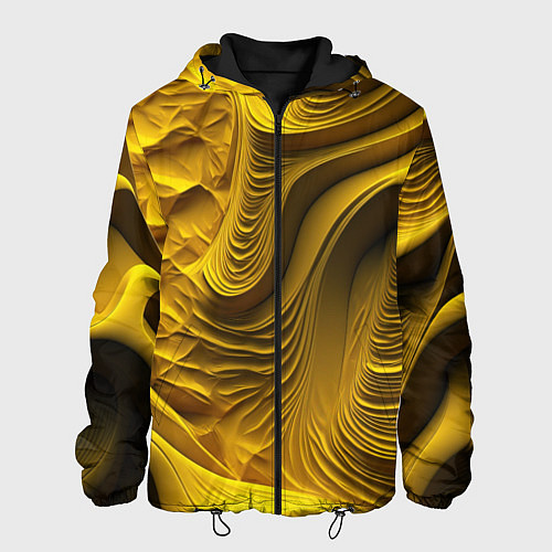 Мужская куртка Объемная желтая текстура / 3D-Черный – фото 1