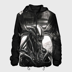 Куртка с капюшоном мужская Ксеноморф в каюте космического корабля, цвет: 3D-черный