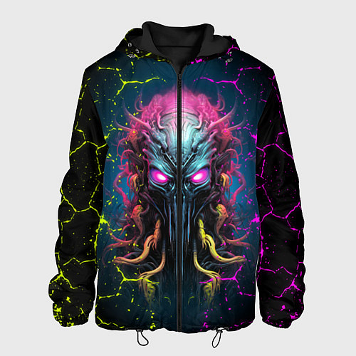 Мужская куртка Alien - neon style / 3D-Черный – фото 1
