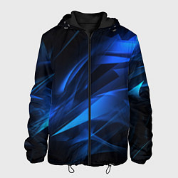 Куртка с капюшоном мужская Black blue texture, цвет: 3D-черный