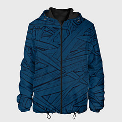 Куртка с капюшоном мужская Стилизация трава тёмно-синий, цвет: 3D-черный