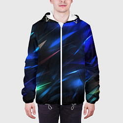 Куртка с капюшоном мужская Blue abstract background, цвет: 3D-белый — фото 2