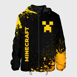 Куртка с капюшоном мужская Minecraft - gold gradient: надпись, символ, цвет: 3D-черный