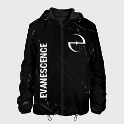 Мужская куртка Evanescence glitch на темном фоне: надпись, символ