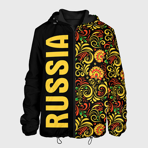 Мужская куртка Russia хохлома / 3D-Черный – фото 1