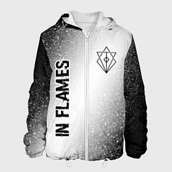 Куртка с капюшоном мужская In Flames glitch на светлом фоне: надпись, символ, цвет: 3D-белый