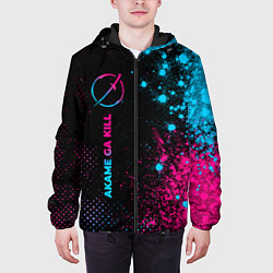 Куртка с капюшоном мужская Akame ga Kill - neon gradient: по-вертикали, цвет: 3D-черный — фото 2