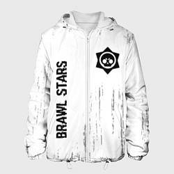 Куртка с капюшоном мужская Brawl Stars glitch на светлом фоне: надпись, симво, цвет: 3D-белый