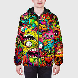 Куртка с капюшоном мужская Психоделические монстры, цвет: 3D-черный — фото 2