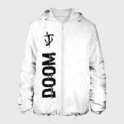 Куртка с капюшоном мужская Doom glitch на светлом фоне: по-вертикали, цвет: 3D-белый