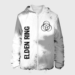 Куртка с капюшоном мужская Elden Ring glitch на светлом фоне: надпись, символ, цвет: 3D-белый