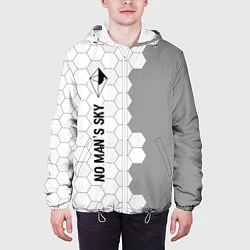 Куртка с капюшоном мужская No Mans Sky glitch на светлом фоне: по-вертикали, цвет: 3D-белый — фото 2