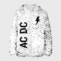 Мужская куртка AC DC glitch на светлом фоне: надпись, символ