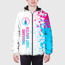 Куртка с капюшоном мужская Thousand Foot Krutch neon gradient style: по-верти, цвет: 3D-черный — фото 2
