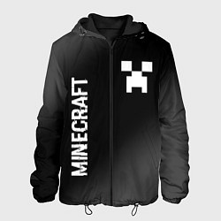 Куртка с капюшоном мужская Minecraft glitch на темном фоне: надпись, символ, цвет: 3D-черный