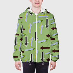 Куртка с капюшоном мужская Стрелочки вверх и вниз, цвет: 3D-белый — фото 2