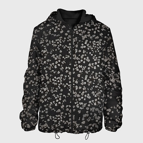 Мужская куртка Цветочки вишни / 3D-Черный – фото 1
