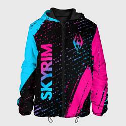 Мужская куртка Skyrim - neon gradient: надпись, символ