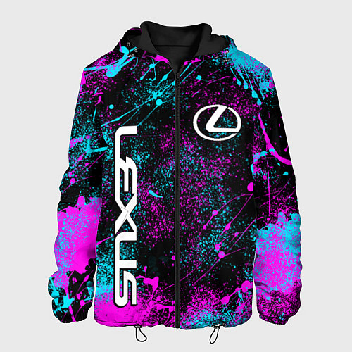 Мужская куртка Lexus - неоновые брызги / 3D-Черный – фото 1
