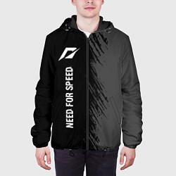 Куртка с капюшоном мужская Need for Speed glitch на темном фоне: по-вертикали, цвет: 3D-черный — фото 2