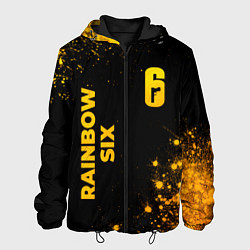 Куртка с капюшоном мужская Rainbow Six - gold gradient: надпись, символ, цвет: 3D-черный