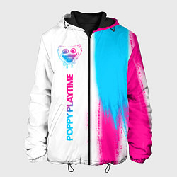 Куртка с капюшоном мужская Poppy Playtime neon gradient style: по-вертикали, цвет: 3D-черный