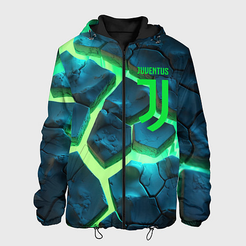 Мужская куртка Ювентус разлом зеленых плит / 3D-Черный – фото 1